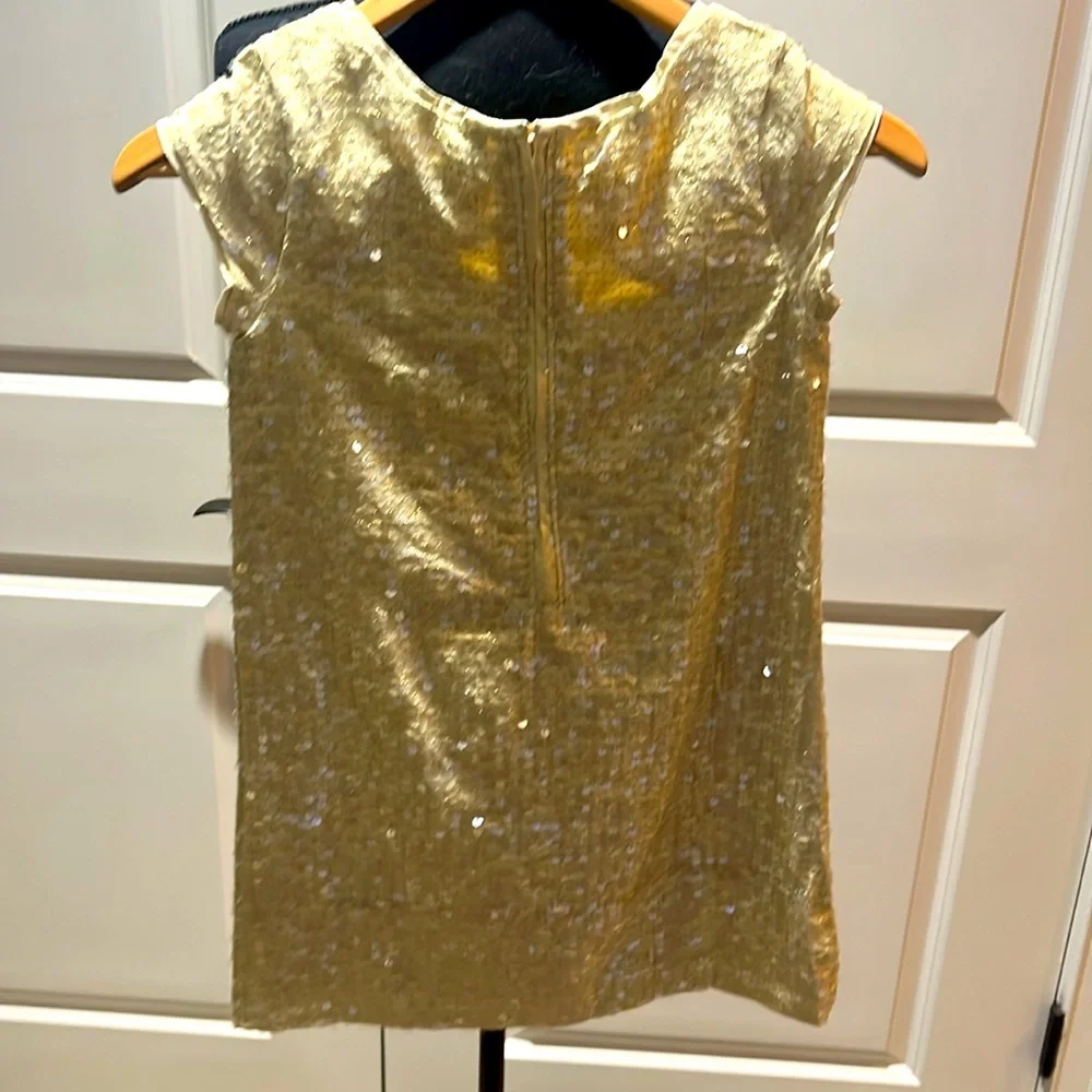 Little Girls Gap Dress, shimmering with gold! Size 8, gently worn- good con - Picture 4 of 11